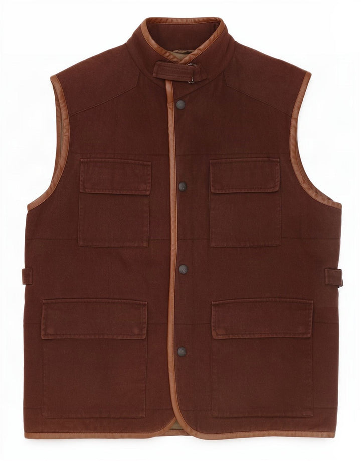Pierre Cardin Mens Utility Gilet IT 50 Large Brown