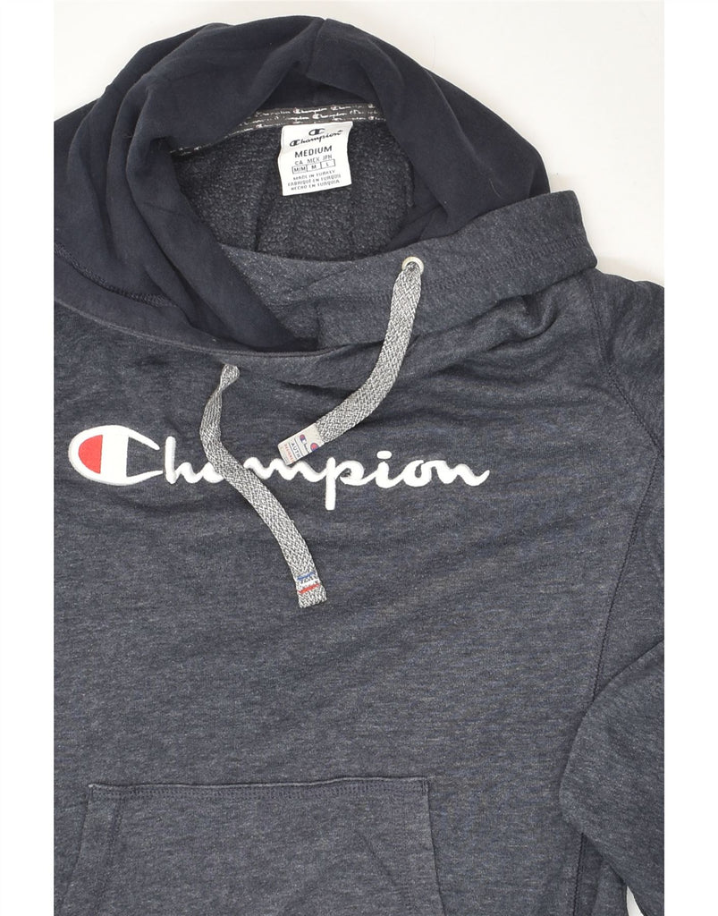 CHAMPION Womens Graphic Hoodie Jumper UK 14 Medium Grey Cotton | Vintage Champion | Thrift | Second-Hand Champion | Used Clothing | Messina Hembry 