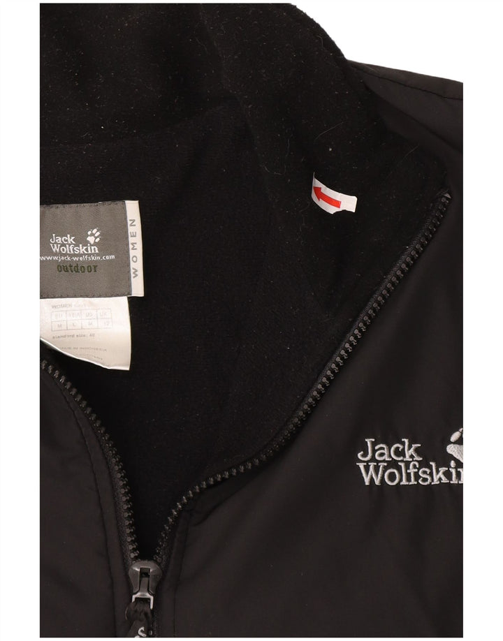 Jack Wolfskin Womens Liner Windbreaker Jacket UK 12 Medium  Black Polyester