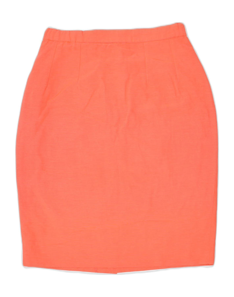 VINTAGE Womens High Waist Pencil Skirt W24 XS Orange Cotton | Vintage | Thrift | Second-Hand | Used Clothing | Messina Hembry 