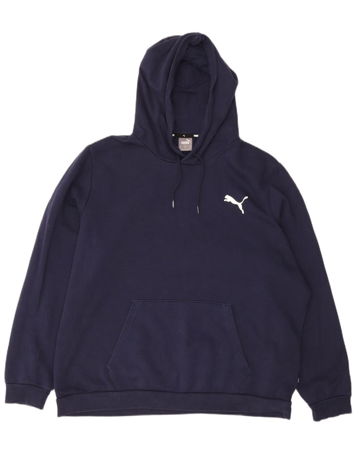 PUMA Mens Hoodie Jumper 2XL Navy Blue Cotton