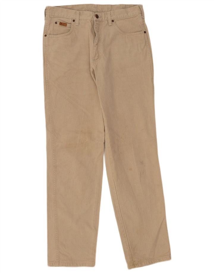 Wrangler Mens Straight Casual Trousers W32 L34 Beige