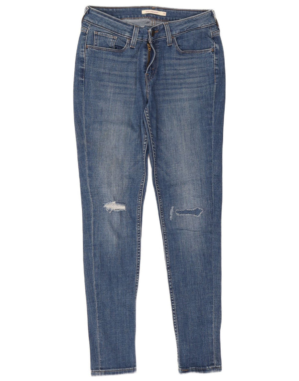 Levi's Womens 535 Distressed Super Skinny Jeans W29 L30 Blue Cotton