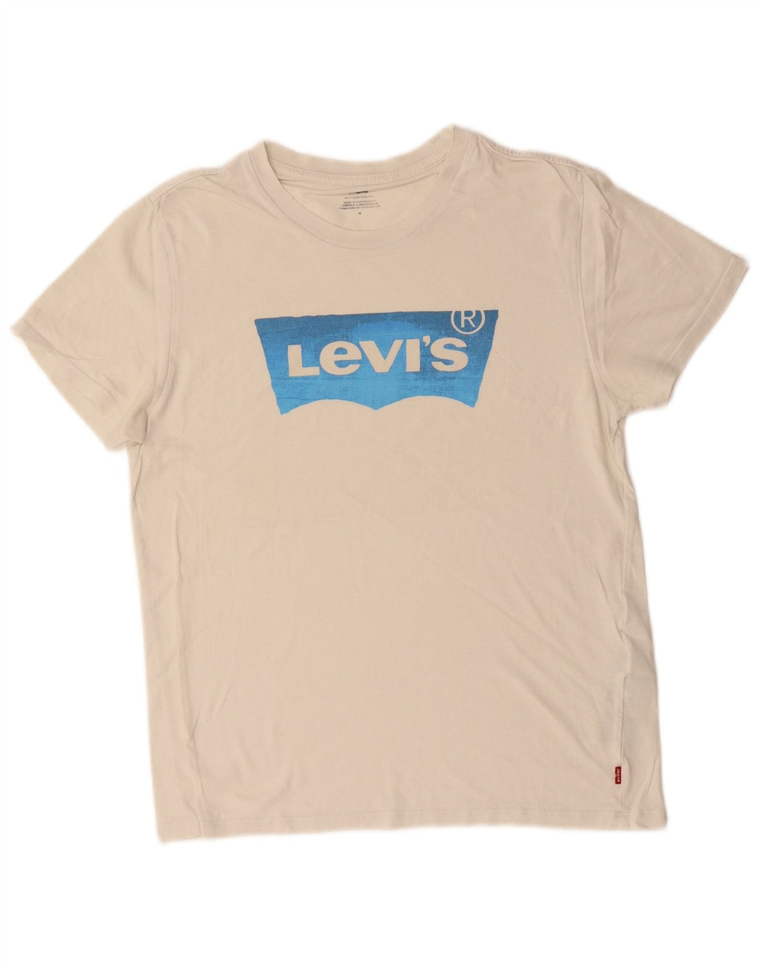 LEVI'S Womens Graphic T-Shirt Top UK 12 Medium White Cotton