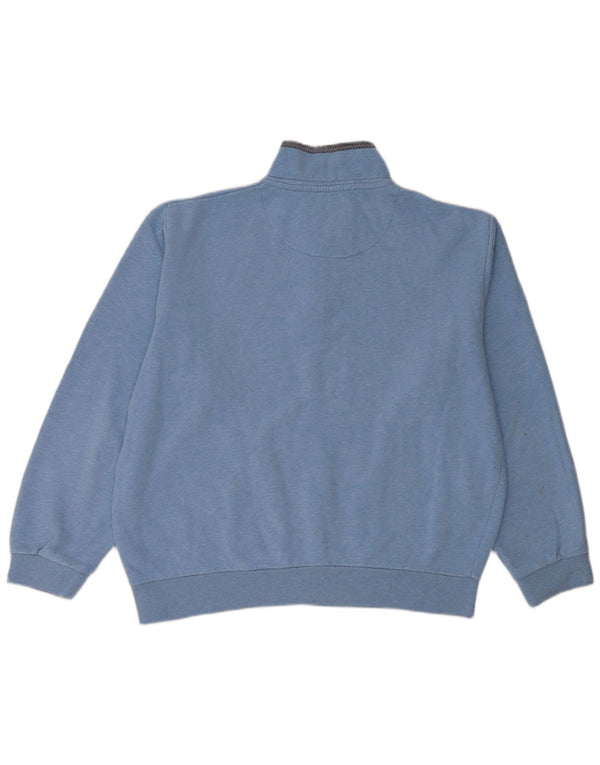 Crew Clothing Mens Zip Neck Sweatshirt Jumper Large Blue Cotton