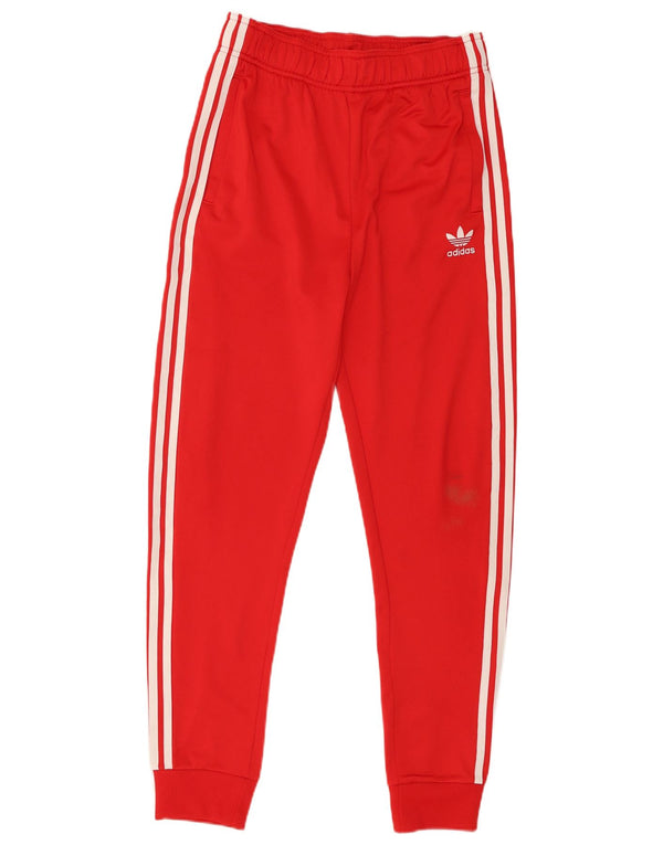 Adidas Boys Tracksuit Trousers Joggers 14-15 Years Red Polyester