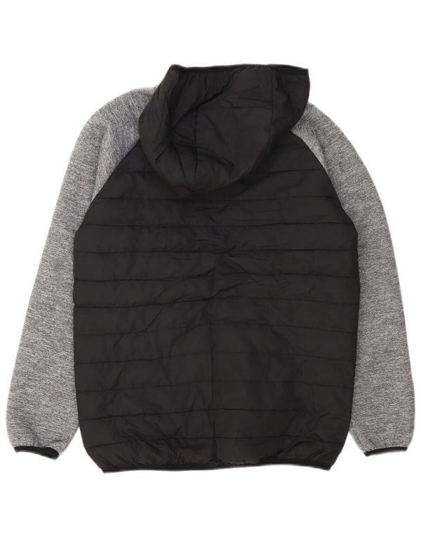 Jack & Jones Boys Hooded Padded Jacket 11-12 Years Black Colourblock