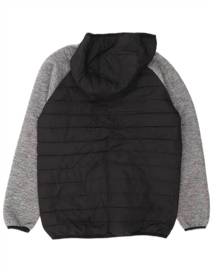Jack & Jones Boys Hooded Padded Jacket 11-12 Years Black Colourblock