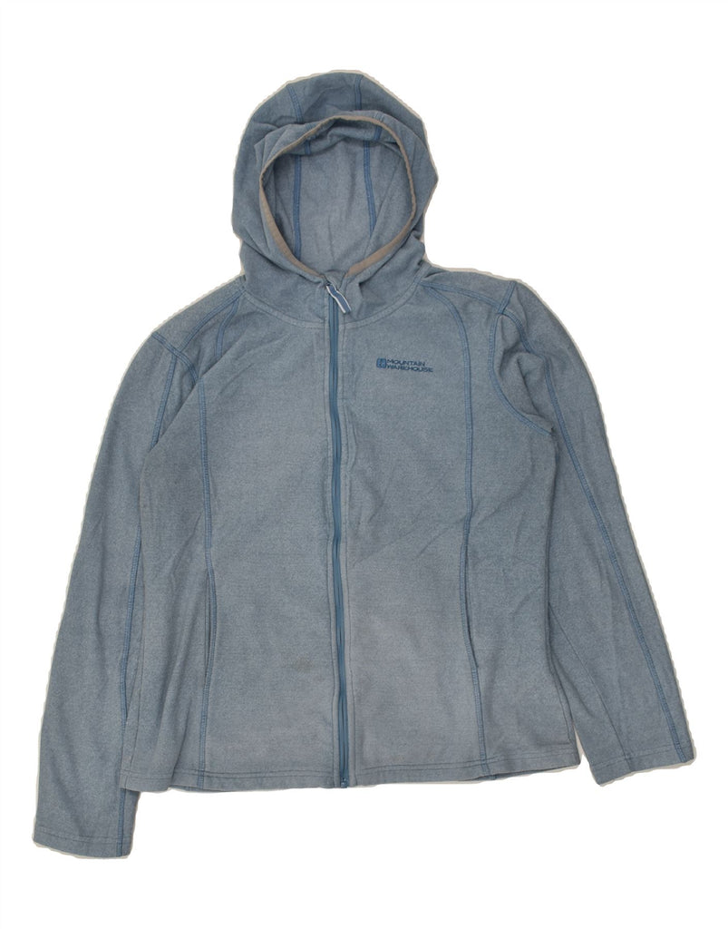 MOUNTAIN WAREHOUSE Womens Hooded Fleece Jacket UK 14 Large  Blue Polyester | Vintage Mountain Warehouse | Thrift | Second-Hand Mountain Warehouse | Used Clothing | Messina Hembry 