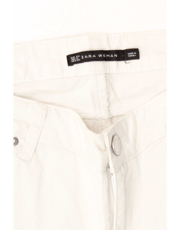 Zara Womens Straight Jeans EU 40 Medium W30 L30 White Cotton