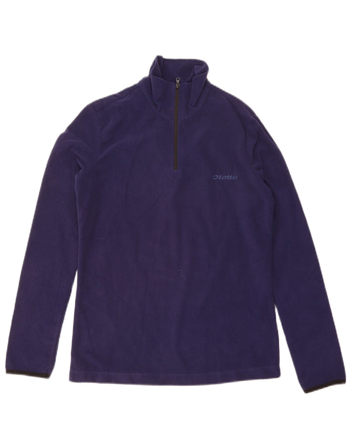Lotto Womens Zip Neck Fleece Jumper Small Navy Blue Polyester