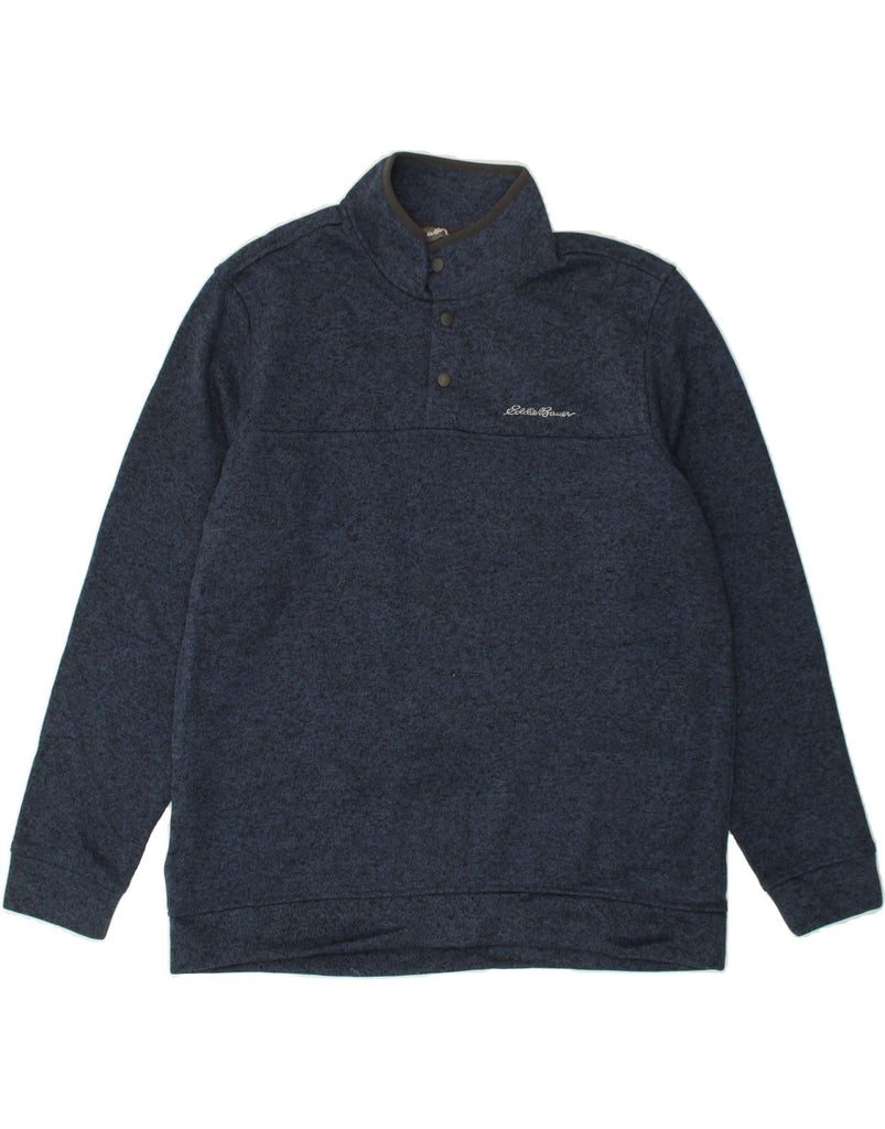 EDDIE BAUER Mens Sweatshirt Jumper XL Navy Blue Flecked Polyester | Vintage Eddie Bauer | Thrift | Second-Hand Eddie Bauer | Used Clothing | Messina Hembry 