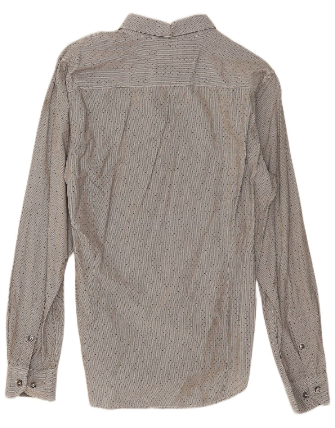 Sisley Mens Shirt Size 40 15 3/4 Medium Grey Pinstripe Cotton