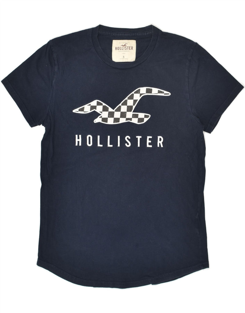 HOLLISTER Womens Graphic T-Shirt Top UK 10 Small Navy Blue Cotton | Vintage Hollister | Thrift | Second-Hand Hollister | Used Clothing | Messina Hembry 