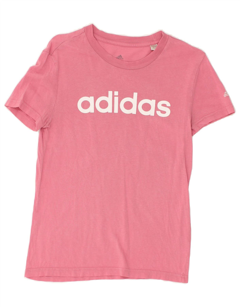 ADIDAS Womens Graphic T-Shirt Top UK 8/10 Small Pink Cotton | Vintage Adidas | Thrift | Second-Hand Adidas | Used Clothing | Messina Hembry 