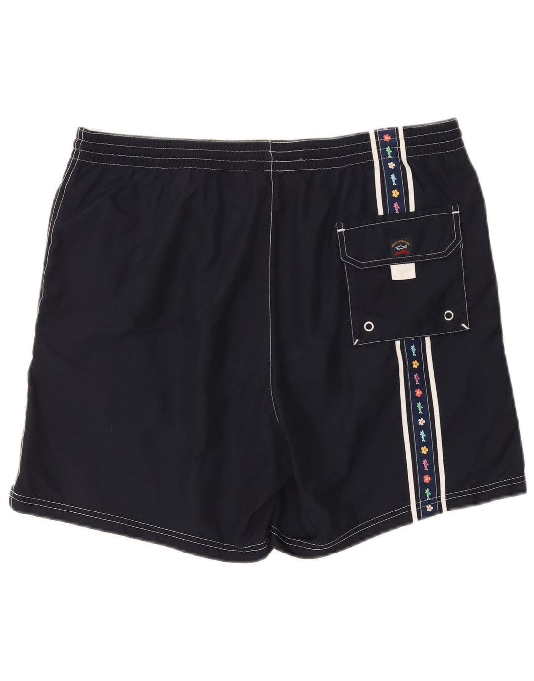 Paul & Shark Mens Graphic Swimming Shorts Medium  Navy Blue