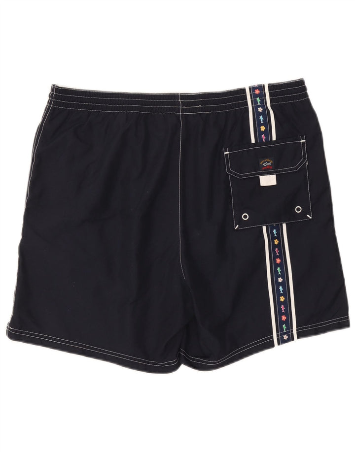 Paul & Shark Mens Graphic Swimming Shorts Medium  Navy Blue