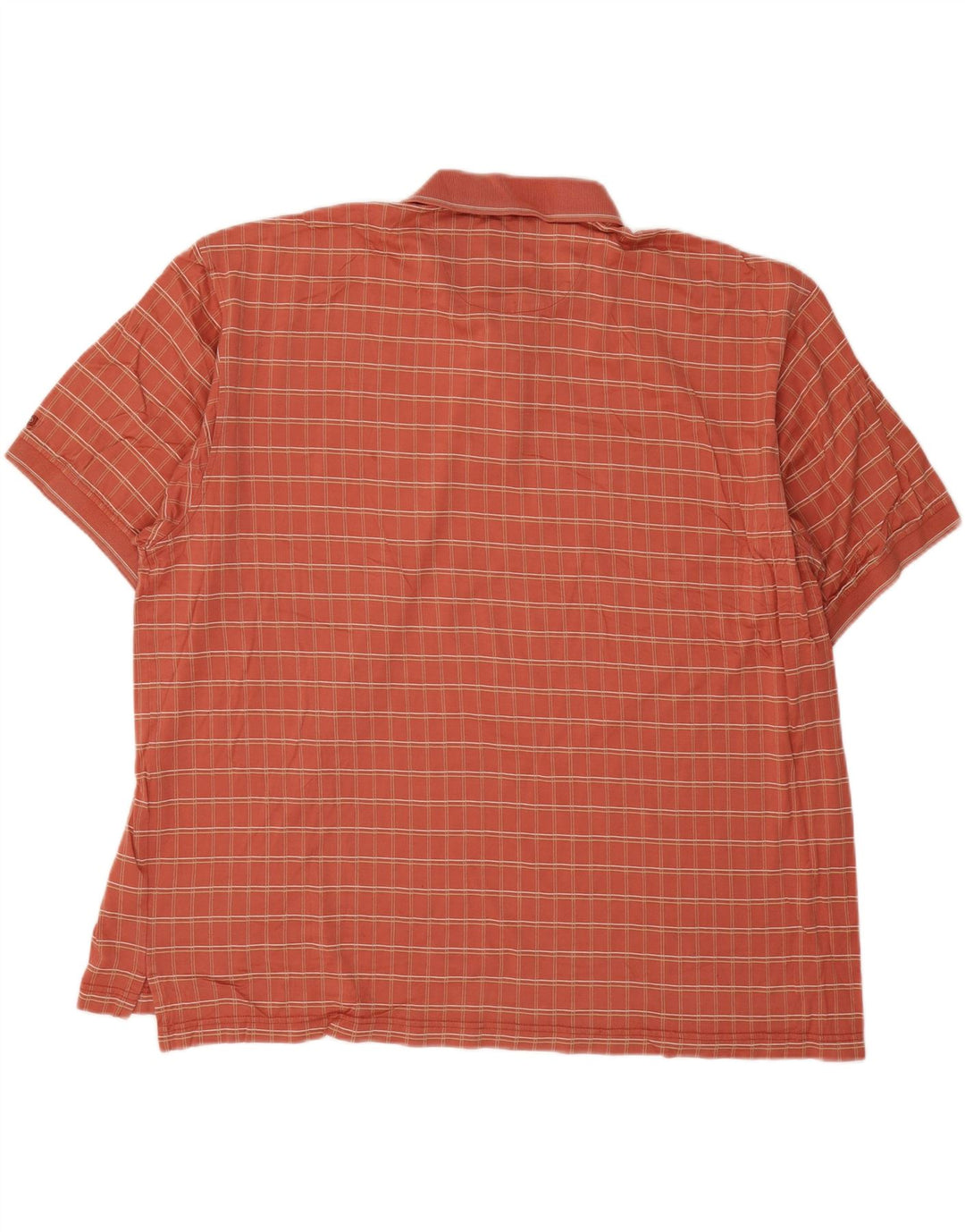 Izod Mens Polo Shirt 2XL Orange Check Cotton