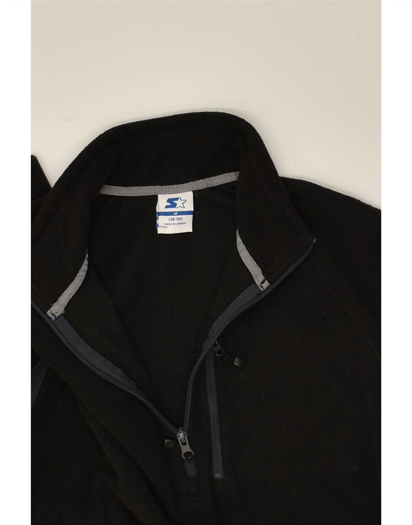 STARTER Mens Zip Neck Fleece Jumper UK 38/30 Medium Black Polyester | Vintage Starter | Thrift | Second-Hand Starter | Used Clothing | Messina Hembry 