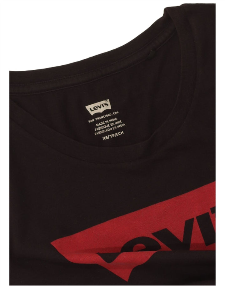 LEVI'S Womens Graphic T-Shirt Top UK 6 XS Black
