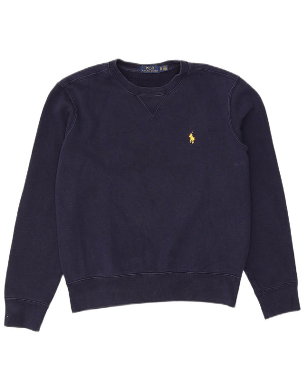 Polo Ralph Lauren Womens Oversized Sweatshirt Jumper UK 6 XS Navy Blue