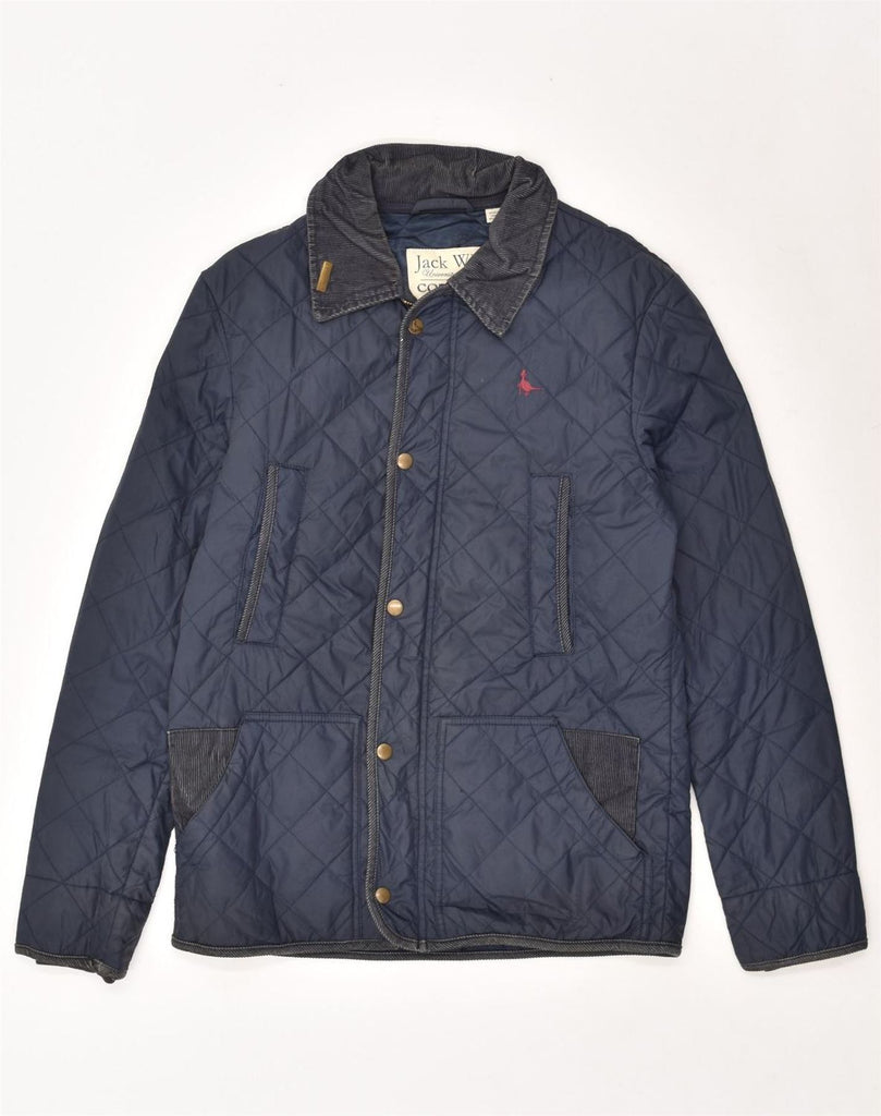 JACK WILLS Mens Quilted Jacket UK 36 Small Navy Blue Nylon | Vintage Jack Wills | Thrift | Second-Hand Jack Wills | Used Clothing | Messina Hembry 