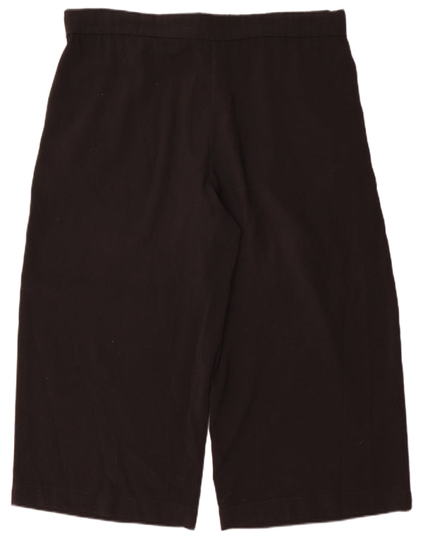 Zara Womens Trafaluc Wide Leg Capri Trousers Large W30 L22 Black Polyester