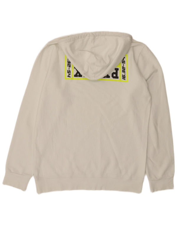 Pyrex Mens Graphic Hoodie Jumper XL White Cotton