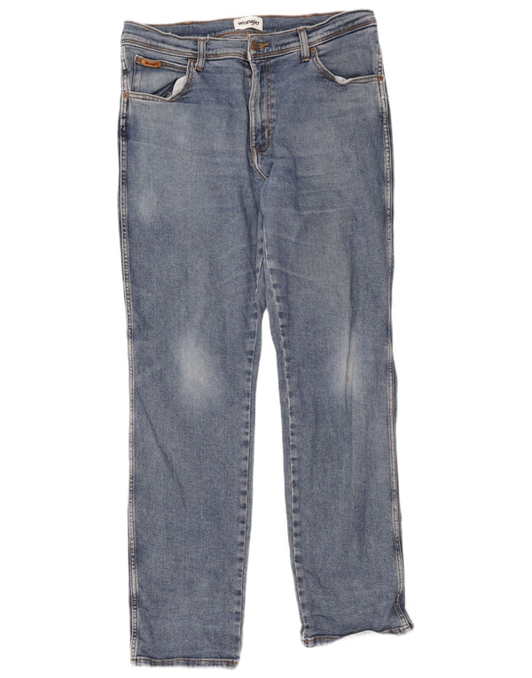 Wrangler Mens Texas Straight Jeans W36 L34 Blue Cotton
