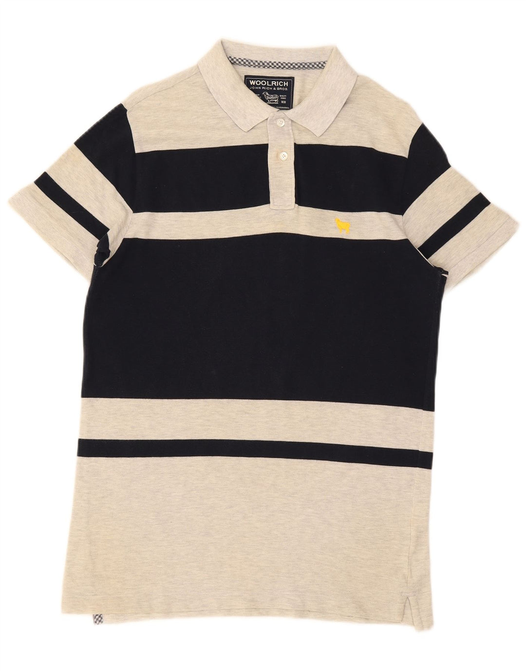 Woolrich Mens Polo Shirt Medium Grey Colourblock Cotton