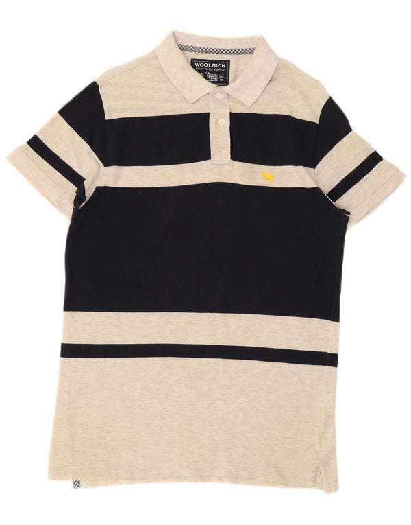 Woolrich Mens Polo Shirt Medium Grey Colourblock Cotton