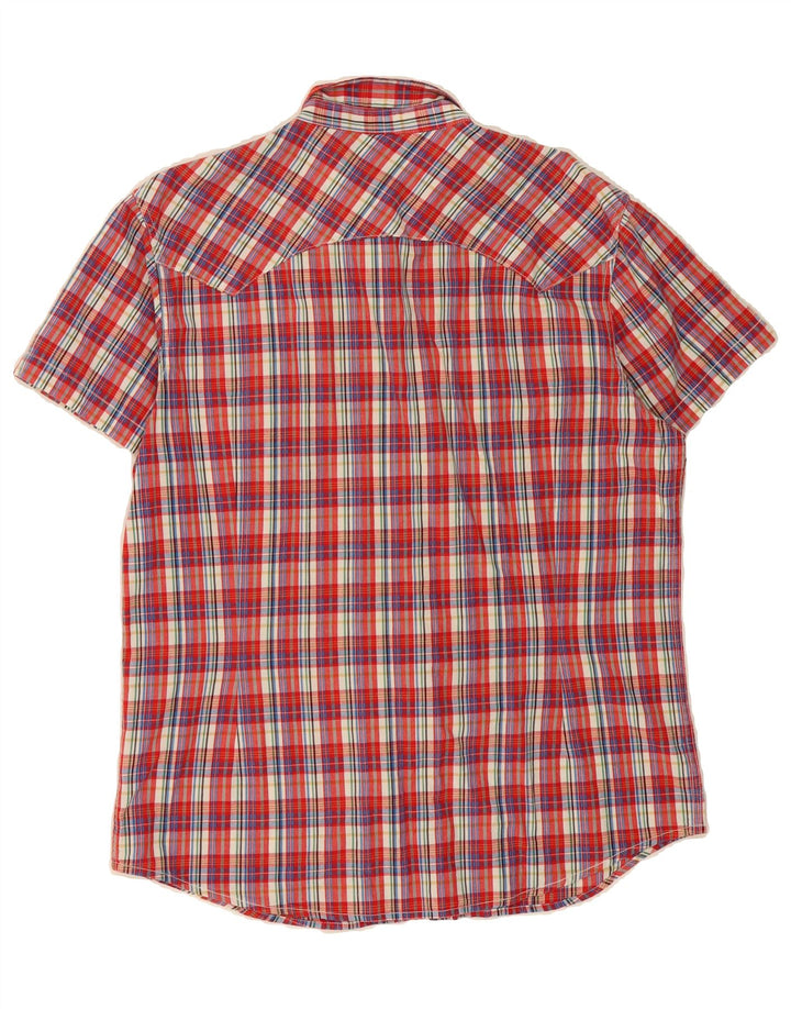 LEE Mens Slim Fit Short Sleeve Shirt 2XL Red Check Cotton Vintage Lee and Second-Hand Lee from Messina Hembry 