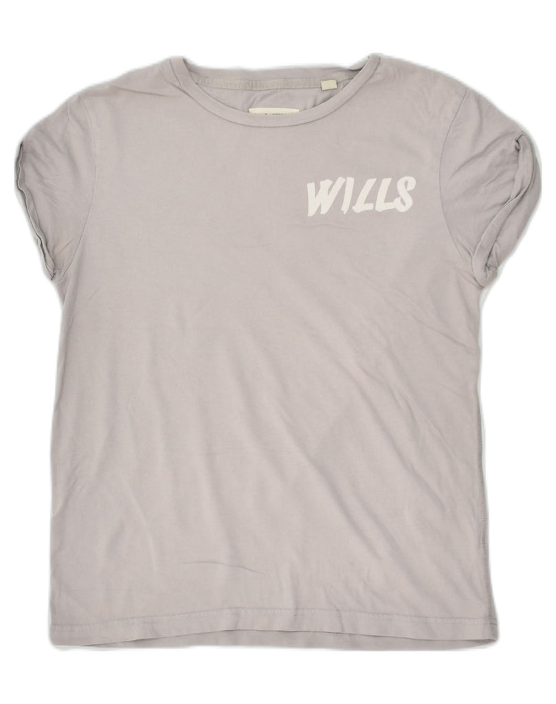 JACK WILLS Womens Graphic T-Shirt Top UK 8 Small Grey Cotton | Vintage Jack Wills | Thrift | Second-Hand Jack Wills | Used Clothing | Messina Hembry 