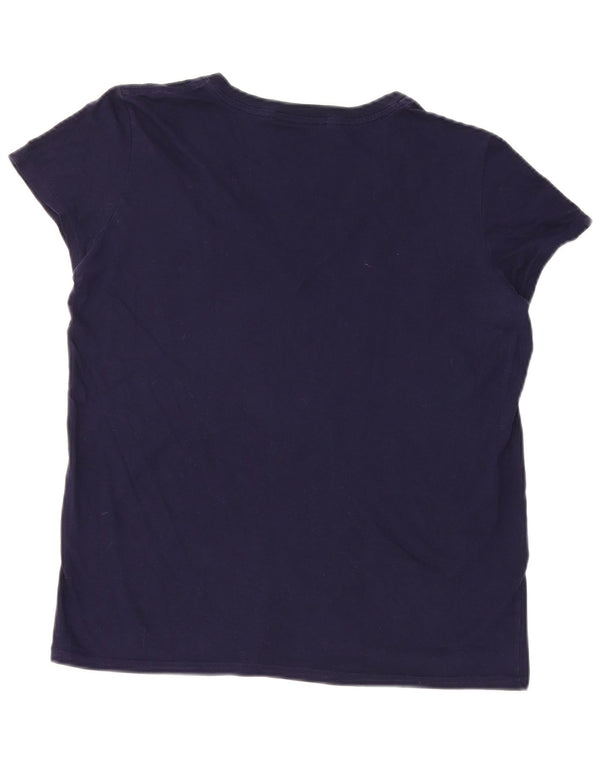 Lacoste Womens T-Shirt Top Size 40 Medium Navy Blue Cotton