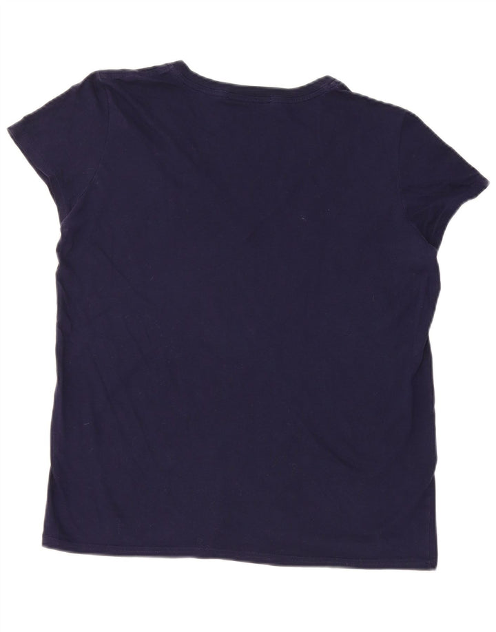 Lacoste Womens T-Shirt Top Size 40 Medium Navy Blue Cotton