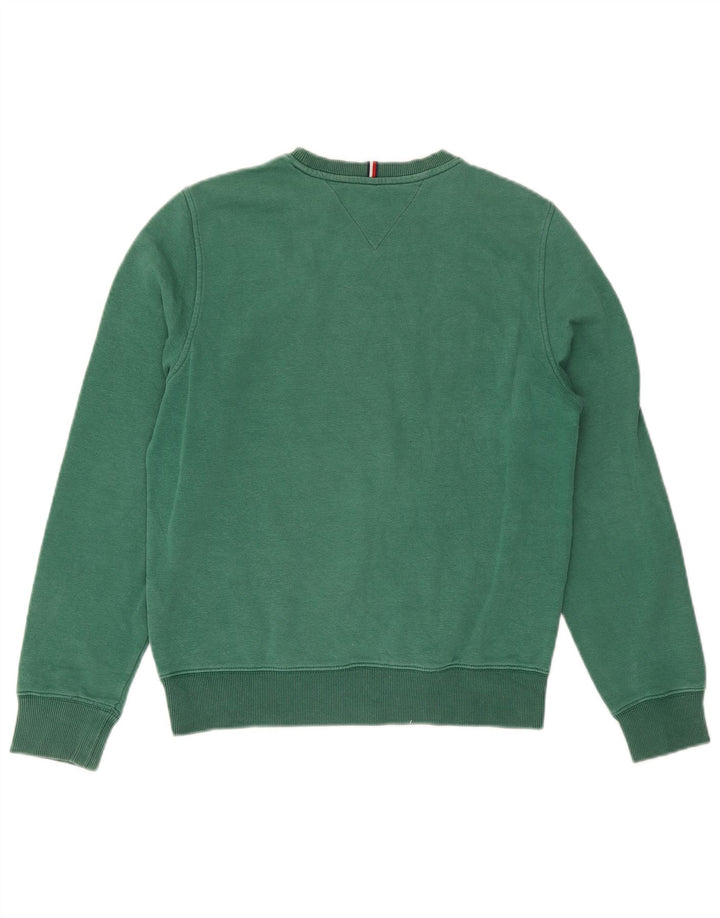 Tommy Hilfiger Mens Graphic Sweatshirt Jumper Small Green Cotton