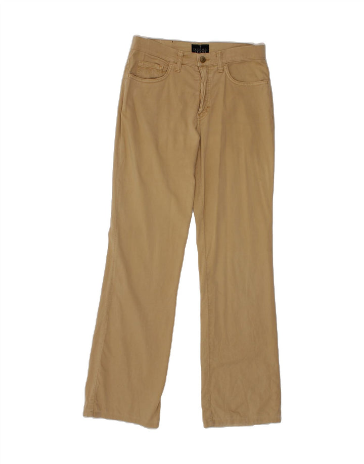 TRUSSARDI Womens Bootcut Casual Trousers W27 L30 Beige Cotton Vintage Trussardi and Second-Hand Trussardi from Messina Hembry 