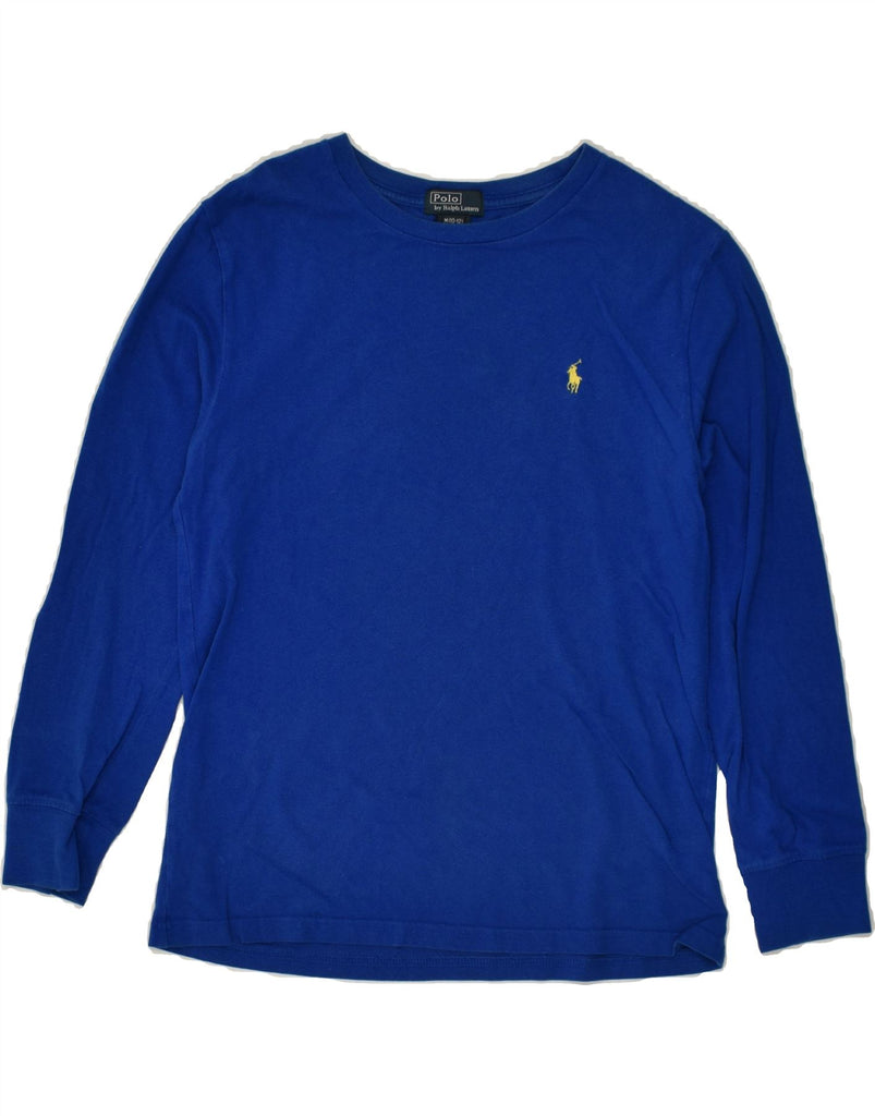 POLO RALPH LAUREN Boys Top Long Sleeve 10-11 Years Medium Blue Cotton | Vintage Polo Ralph Lauren | Thrift | Second-Hand Polo Ralph Lauren | Used Clothing | Messina Hembry 