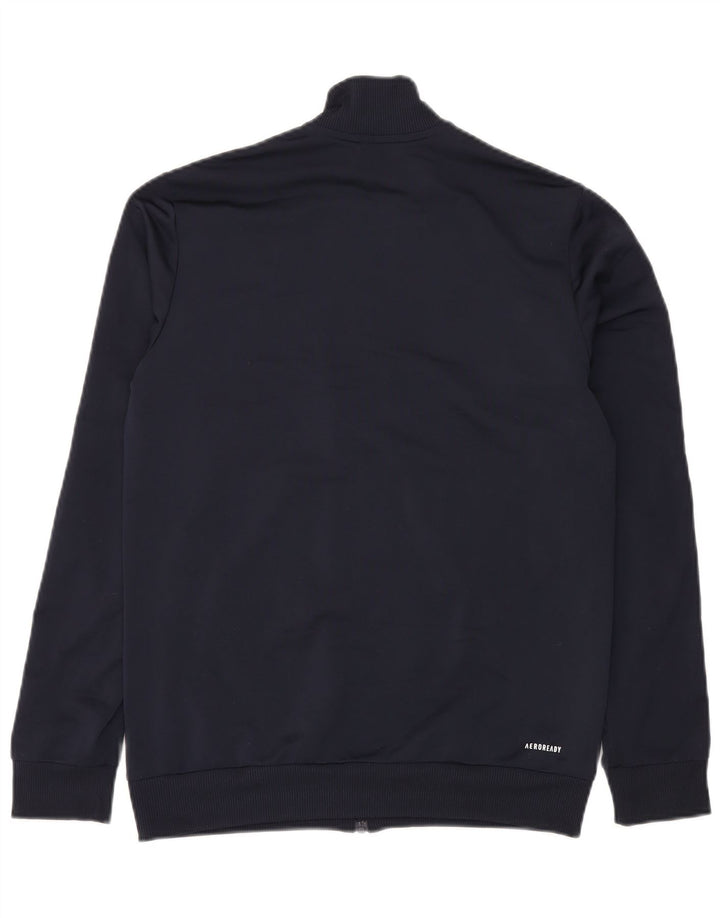 ADIDAS Boys Aeroready Tracksuit Top Jacket 15-16 Years Navy Blue