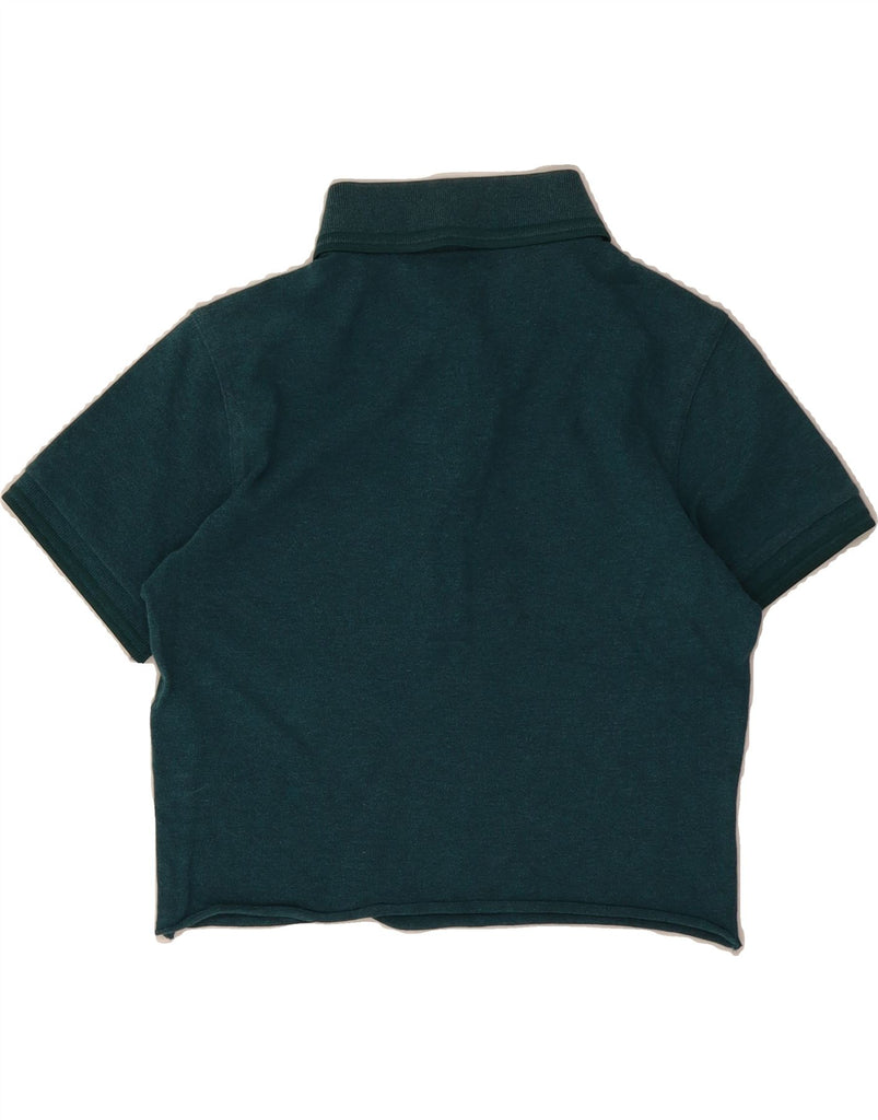 FRED PERRY Womens Crop Polo Shirt UK 12 Medium  Green Vintage Fred Perry and Second-Hand Fred Perry from Messina Hembry 