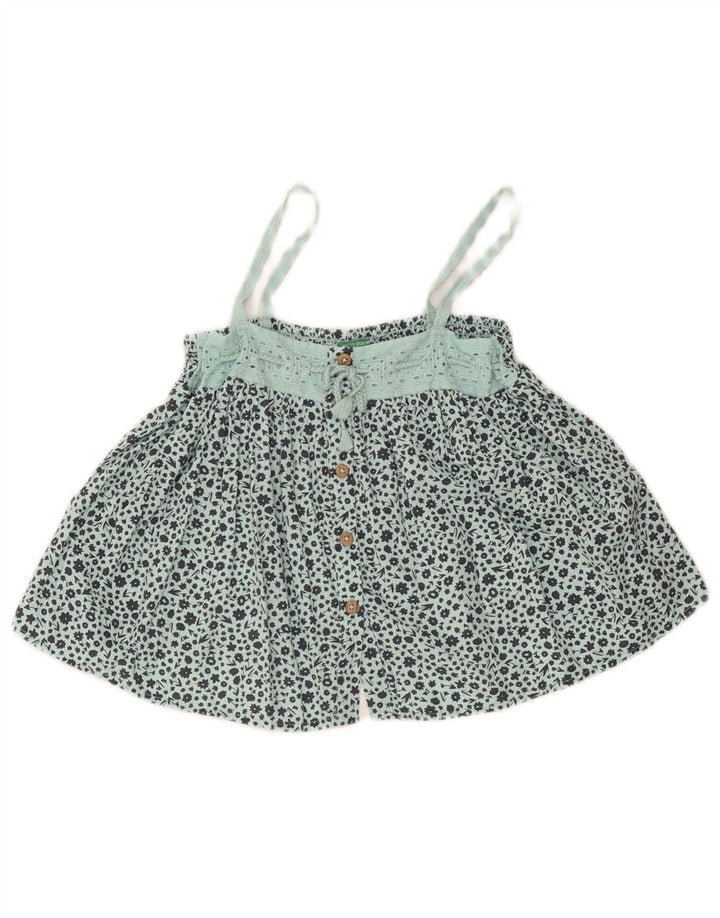 Benetton Girls Cami Top 2-3 Years Turquoise Floral