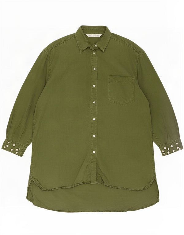 Zara Womens Z1975 Oversized Shift Dress UK 14 Medium Green