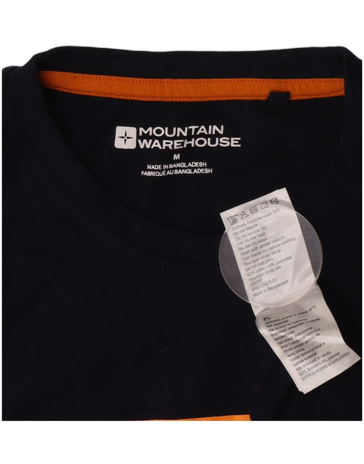 Mountain Warehouse Mens Graphic T-Shirt Top Medium Navy Blue Cotton