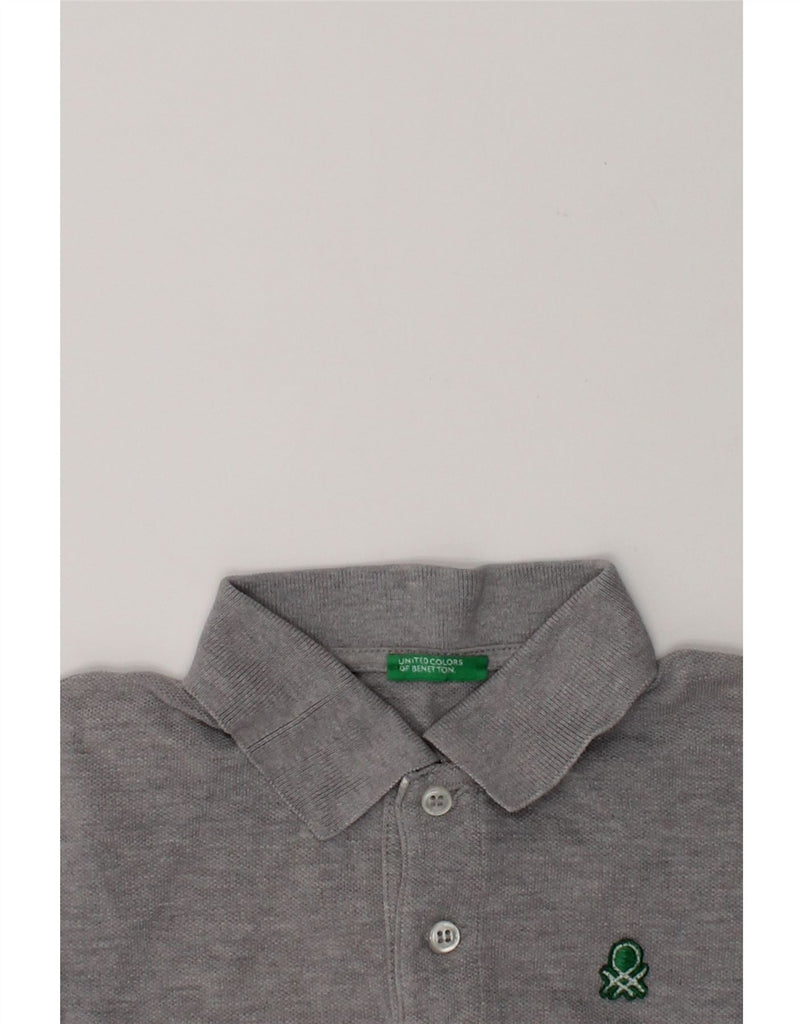 BENETTON Boys Polo Shirt 2-3 Years 2XS Grey Cotton | Vintage Benetton | Thrift | Second-Hand Benetton | Used Clothing | Messina Hembry 