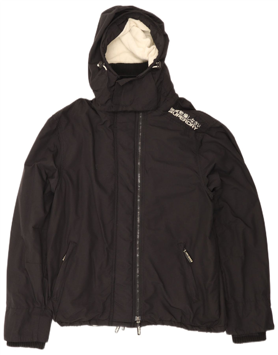 SUPERDRY Womens The Windcheater Hooded Windbreaker Jacket UK 20 2XL Black