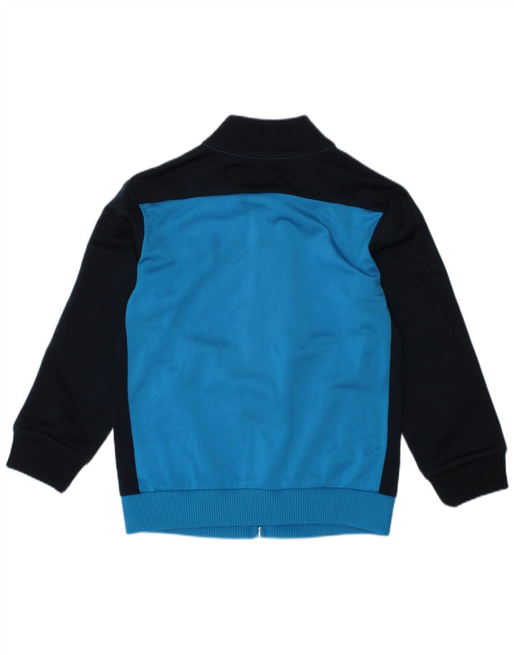 ADIDAS Boys Tracksuit Top Jacket 3-4 Years Blue Colourblock Polyester