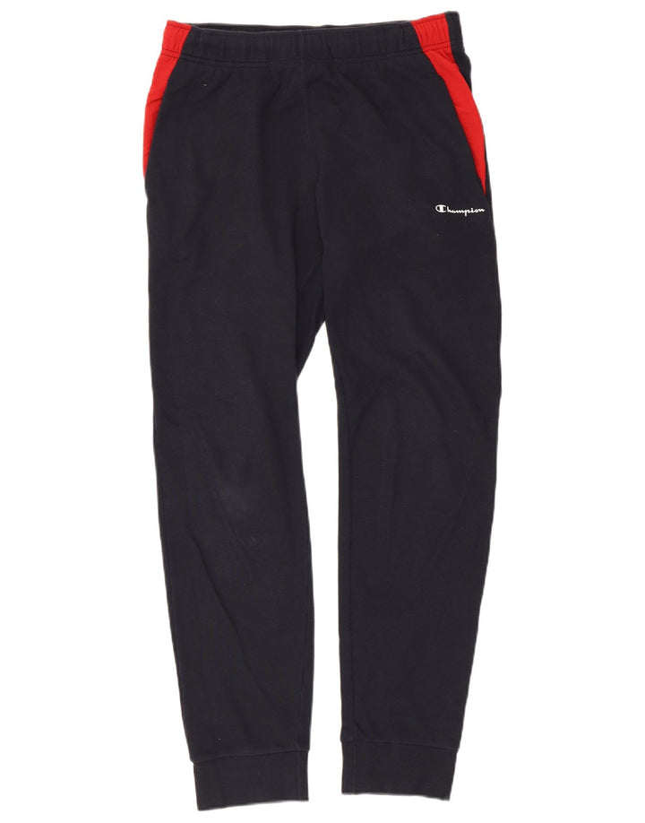 Champion Mens Tracksuit Trousers Joggers Small  Navy Blue Colourblock