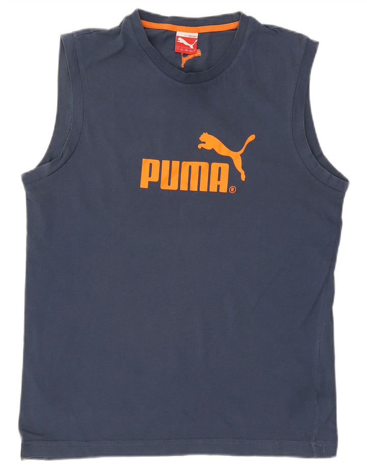 Puma Mens Graphic Vest Top Large Navy Blue