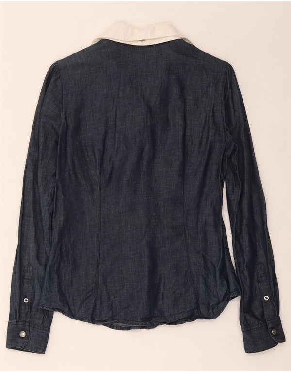 Marlboro Classics Womens Pullover Shirt EU 38 Medium Navy Blue Cotton