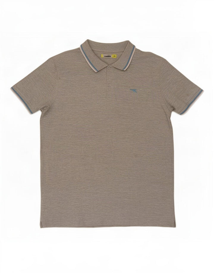 Diadora Mens Polo Shirt 2XL Grey Cotton